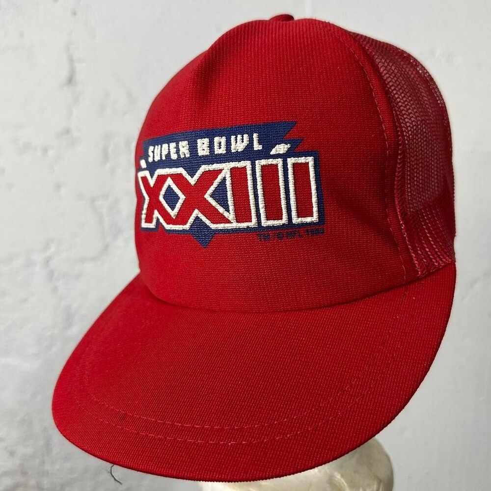 Super Bowl XXIII 23 Red Mesh Trucker Hat